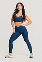 Conjunto Fitness Legging Cós Transpassado e Top Marinho