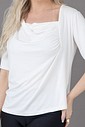 Blusa Feminina Decote Drapeado Branca