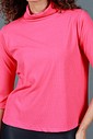 Blusa Feminina Manga 3/4 Gola Alta Pink