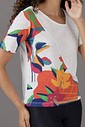 Blusa Feminina Linho Meia Estampa Blusa Feminina Linho Meia Estampa