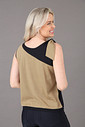 Blusa Feminina 2 em 1 Detalhe No Ombro Caqui