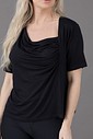 Blusa Feminina Decote Drapeado Preta