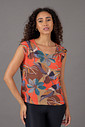 Blusa Feminina Ombro Franzido Estampado