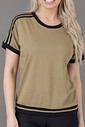 Blusa Feminina Com Listras No Ombro Caqui Blusa Feminina Com Listras No Ombro Caqui