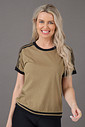 Blusa Feminina Com Listras No Ombro Caqui Blusa Feminina Com Listras No Ombro Caqui