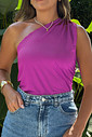 Blusa Ombro Único fúcsia 