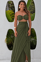 Conjunto saída 1001 formas longa & top verde militar