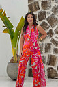 KIT TRÊS PEÇAS CALÇA MACACÃO FLORA LARANJA E TOP LISO KIT TRÊS PEÇAS CALÇA MACACÃO FLORA LARANJA E TOP LISO
