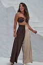 Conjunto calça e macacão duo marrom e nude Conjunto calça e macacão duo marrom e nude
