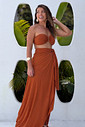 Conjunto saída 1001 formas longa & top ferrugem Conjunto saída 1001 formas longa & top ferrugem