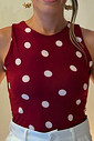 Blusa regatinha poá bordô Blusa regatinha poá bordô