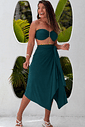 Conjunto saída 1001 formas curta & top verde petróleo Conjunto saída 1001 formas curta & top verde petróleo