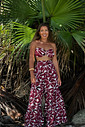 Conjunto calça macacão  floral bordô