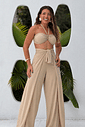 Conjunto calça & macacão nude