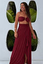Conjunto saída 1001 formas longa & top bordô Conjunto saída 1001 formas longa & top bordô
