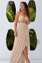 Conjunto saída 1001 formas longa & top azul nude Conjunto saída 1001 formas longa & top azul nude