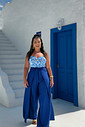 Conjunto calça macacão & maiô azulejos azul Conjunto calça macacão & maiô azulejos azul