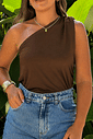 Blusa Ombro Único marrom