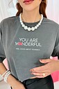 Cropped Oversized - You Are Wonderful - Preto Stone