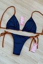 CONJUNTO: TOP LOLA E CALCINHA NINA NAVY+TERRA