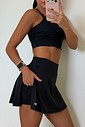 CONJUNTO: TOP E SAIA FIT BLACK