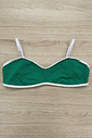 Top Biquíni Diana Brisa Verde com Contraste Branco VIBE BIKINIS Top de biquíni Diana Brisa VIBE BIKINIS verde com viés e alças brancas, vista frontal