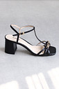Sandália Dumond em Couro com Salto Bloco