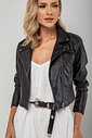 Jaqueta de Couro Eco Preta feminina