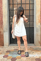 Macaquinho vestido off white