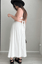 Vestido Midi com fenda Off White Vestido Midi com fenda Off White