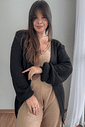 Cardigan em tricô preto Cardigan em tricô preto