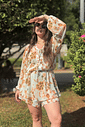 Macaquinho vestido com manga longa em chiffon pastel
