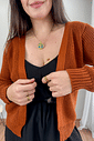Cardigan curto em tricô caramelo Cardigan curto em tricô caramelo