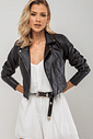 Jaqueta de Couro Eco Preta feminina
