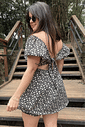 Macaquinho dress estampa preto floral Macaquinho dress estampa preto floral