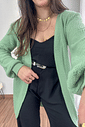 Cardigan bolinhas em tricô menta Cardigan bolinhas em tricô menta