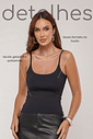 Blusa cropped com alça fina preta