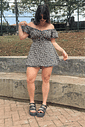 Macaquinho dress estampa preto floral Macaquinho dress estampa preto floral