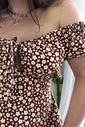 Macaquinho dress marrom estampa floral