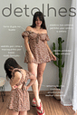 Macaquinho dress marrom estampa floral