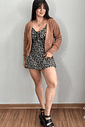 Cardigan curto em tricô bege Cardigan curto em tricô bege