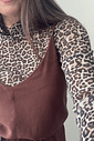 Blusa de tule animal print onça Blusa de tule animal print onça