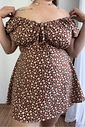 Macaquinho dress marrom estampa floral