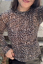 Blusa de tule animal print onça Blusa de tule animal print onça