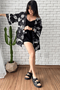 Kimono estampa com fundo preto