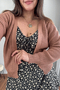 Cardigan curto em tricô bege Cardigan curto em tricô bege