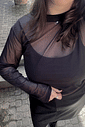 Blusa de tule preta Blusa de tule preta