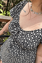 Macaquinho dress estampa preto floral Macaquinho dress estampa preto floral