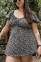 Macaquinho dress estampa preto floral Macaquinho dress estampa preto floral