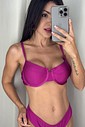 Conjunto Luiza com calcinha Asa delta fio duplo ( Fucsia)